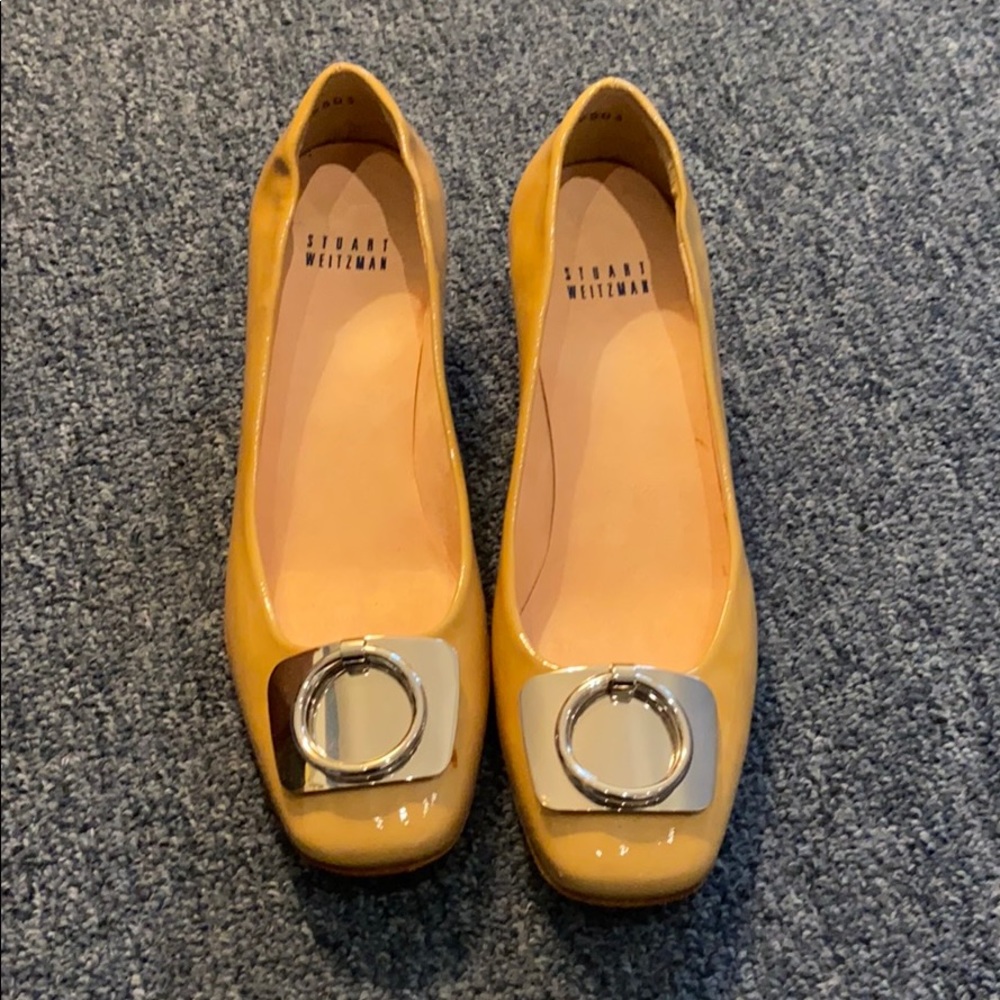 Stuart Weitzman Patent Leather Kitten Heel